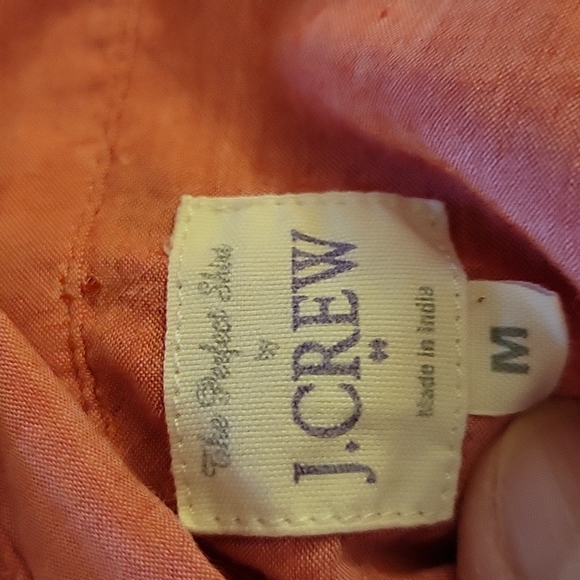 J. Crew The Perfect Shirt salmon 100% cotton long sleeve button front Med EUC … - Picture 6 of 6